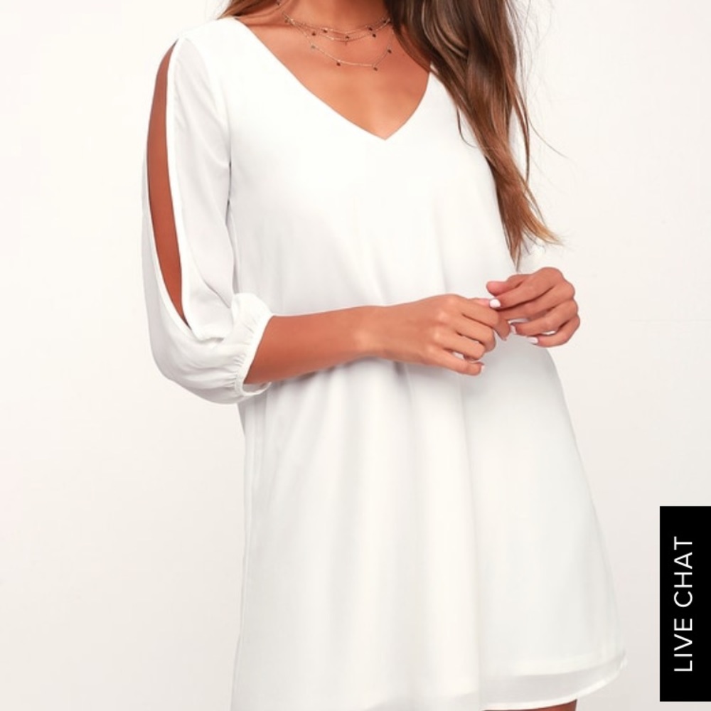 white lulus long sleeve dress